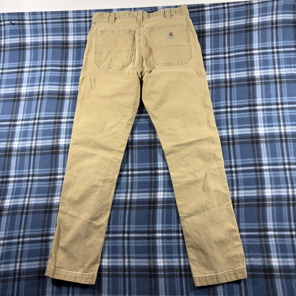 Carhartt Rugged Flex Straight Fit Canvas Work Pants Tan 33x32 102821 253 - Picture 2 of 10
